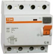 Устройство защитного отключения ВД1-63 4Р, 80А, 30мА TDM SQ0203-0047