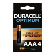 Батарейка щелочная ААА/LR03 Duracell Optimum Б0056021 (4 шт/блистер)