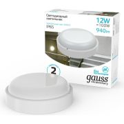 Светильник светодиодный круглый  IP65 12W 4000K Gauss 126411212