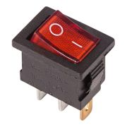 Выключатель клавишный 250В 6А (3с) ON-OFF красн. с подсветкой Mini (RWB-206; SC-768) Rexant 36-2150