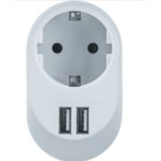 Адаптер 1-м 61 454 NAD-USB01-1E-C-WH + 2хUSB 3.4А с заземл. Navigator 61454
