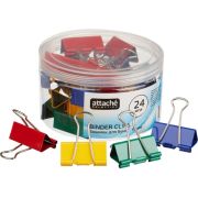 Зажимы для бумаг 41 мм цветные Attache 723552 ( 24 шт)