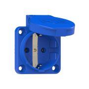Розетка встраиваемая PCE 16A/250V/2P+E/IP54 50x50 подключение сбоку, синяя AlpenBox 00-00002576