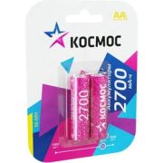 Аккумулятор АА/R6 2BL (1.2В; Ni-Mh; 2700mA*ч; 2 шт/блистер) КОСМОС KOCR6NIMH2700MAH2BL
