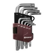 Набор торцевых ключей T-TORX коротких Т10H-T50H с центрирующим штифтом Thorvik TTKS9S (9 шт)