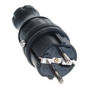 Вилка прямая 16А 2Р+E IР44 ОМЕГА каучук IEK PKR01-016-2-K02