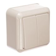 Выключатель 2-кл. ОП Оптима 10А IP20 А510-380 с монтаж. пластиной Кунцево 8033