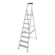 Стремянка алюминиевая свободностоящая 8 ступеней, 2К заглушки Krause MONTO SAFETY 128980