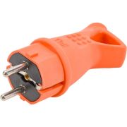 Вилка электрическая 250В IP44 с ушком c з/м, каучук, оранжевыая (еврослот) UNIVersal 3030