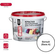 Краска интерьерная акриловая для стен и потолков (база A) белая глубокоматовая (9 литров) DALI