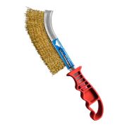 Корщетка стальная изогнутая 1-рядная с пластиковой ручкой vertextools 1212-01