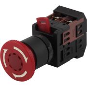 Кнопка «Грибок» AE-22 BBG10-AE-K04E d22мм 1з+1р 240В с фиксацией красн. Эра Б0045629