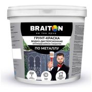 Грунт-краска ВД по металлу, антикоррозийное покрытие, черный (12 кг) BRAITON paint ВД арт. 2620