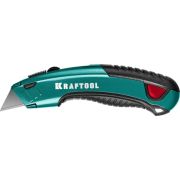 Нож универсальный с автостопом и двухкомпонентной рукояткой KRAFTOOL Grand-24 09241_z02