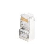 Разъем экранированный универсальный (RJ-458P8C под витую пару, категория 5e) Hyperline PLUG-8P8C-U-C5-SH-100