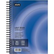 Бизнес-тетрадь клетка, А5, LightBook, спираль, обложка синий, блок белый 70г/м Attache Selection 494594 (100л)