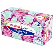 Салфетки косметические  в картонном боксе двуслойные, LAIMA Everyday 20x20 см 113589 (200 штук)