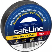 Изолента Safeline ПВХ (0,15х19 мм х 20 м; черная) Safeline 9366