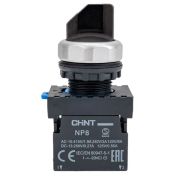 Переключатель без подсветки NP8-11X/212 2 полож. с фиксацией черный 1НО+1НЗ IP65 (R) CHINT 578129
