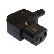 Розетка электрическая кабельная угловая (10A; 250V; разборная; черная) LANMASTER LAN-IEC-320-C13/90