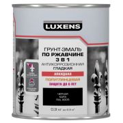 Грунт-эмаль по ржавчине «3 в 1» черная (0,9 кг) LUXENS