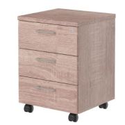 Тумба подкатная Xten XMC-3D/3D.1A с центральным замком (дуб сонома, 465х450х634 мм, 3 ящика)