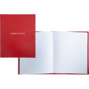 Книга учета Attache А4, 96 л, в клетку, блок офсет, бумвинил, красный