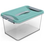 Контейнер с защелками и ручкой, 10 л, клик, бирюзовый Martika С274БИР