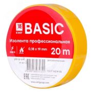 Изолента ПВХ 0.18х19мм 20 м, желтая Simple plc-iz-a-y EKF
